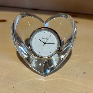 BACCARAT Crystal Heart Clock Crystal Figurine